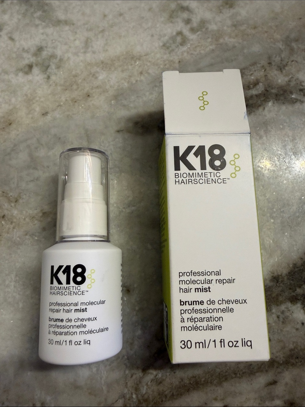 K18 Professional Molecular Repair Hair Mist — White